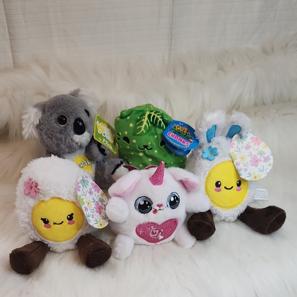 Cute Plush Toy Set of 5 with Koala, Cactus, and Unicorn